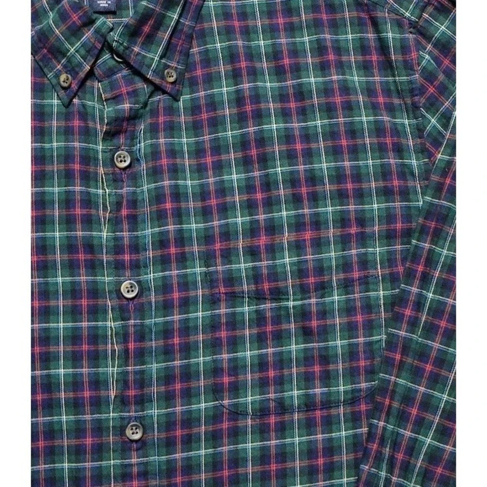 J.Crew Brushed Twill Button Down Shirt Mens M Tartan Plaid Classic Fit Cotton
